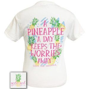 NWT Women's "Pineapple A Day" XXL White Tee